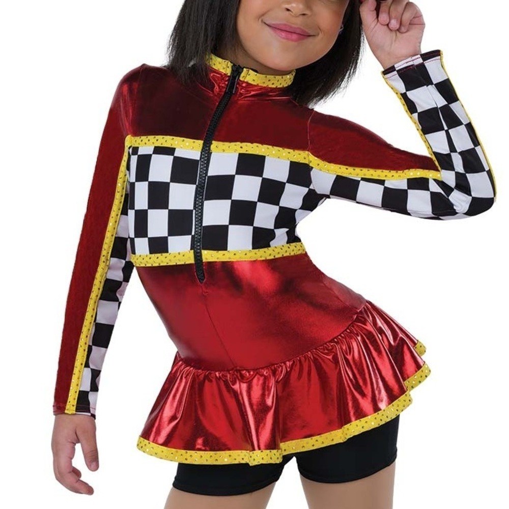A Wish Come True run that race dance costume 24226 toddler checkered metallic